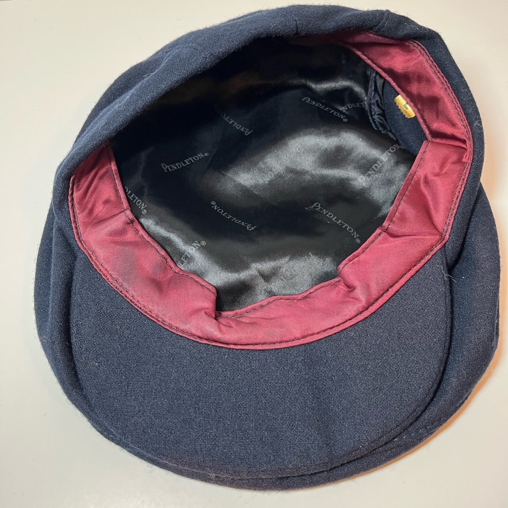Vintage 1980’s Pendleton Navy Blue Newsboy Cap with Snap Down Brim - Picture 10 of 10